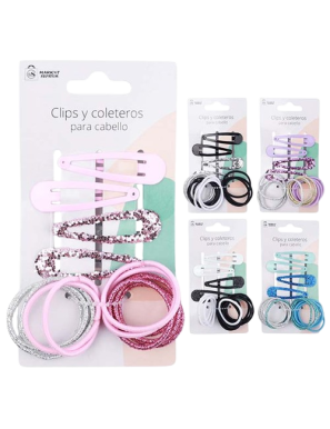CLIPS PELO 4 UDS+12 GOMAS BRILLO UNIDAD