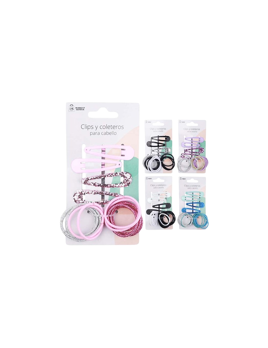 CLIPS PELO 4 UDS+12 GOMAS BRILLO UNIDAD