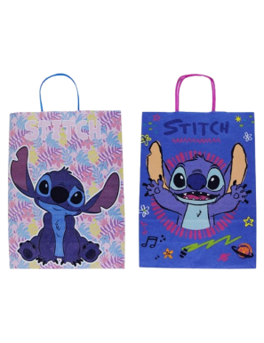 BOLSA REGALO STITCH AZUL 24X32CM  UNIDAD