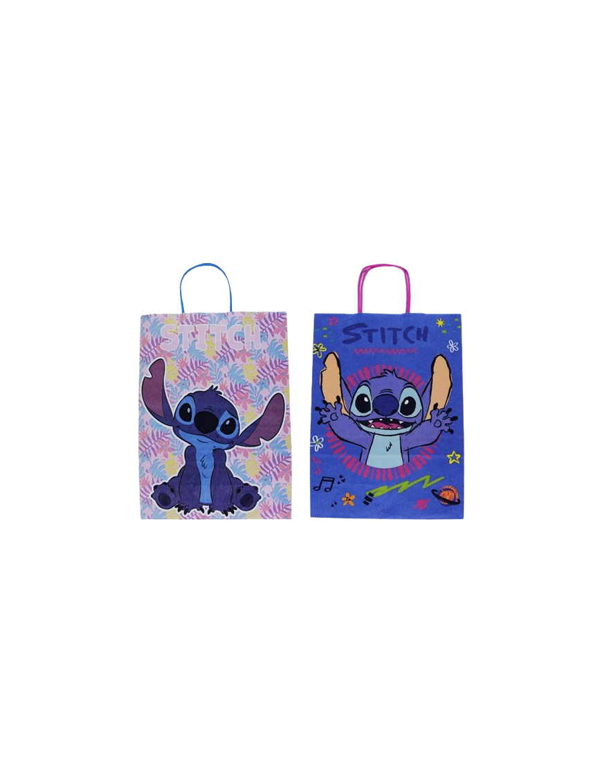 BOLSA REGALO STITCH AZUL 24X32CM  UNIDAD