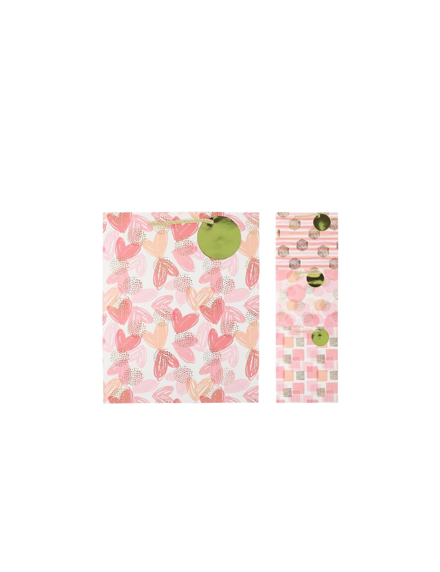 BOLSA REGALO ROSA 32X26X12CM  UNIDAD
