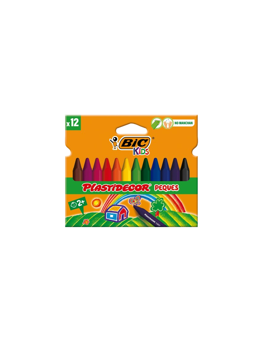 PP CERA PLASTIDECOR BIC PEQUES COLORES  P/12 UD