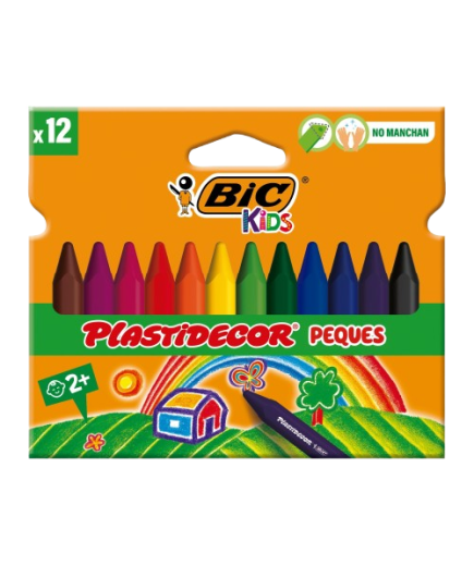 PP CERA PLASTIDECOR BIC PEQUES COLORES  P/12 UD