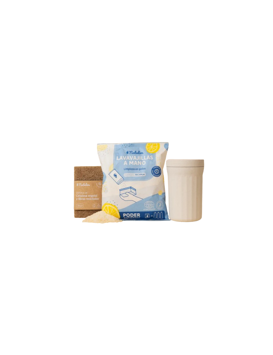 LAVAVAJILLAS NATULIM MANO POLVO BOLSA 250GR + VASO