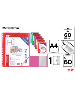PP CARPETA MP 60 FUNDAS A4 C/ESPIRAL Y GOMAS UD