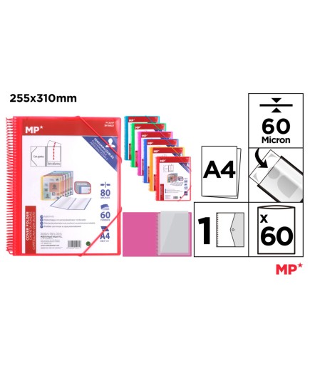 PP CARPETA MP 60 FUNDAS A4 C/ESPIRAL Y GOMAS UD