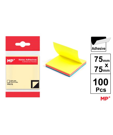 PP NOTAS MP COLOR SURTIDAS 75X75 MM P/100 UD