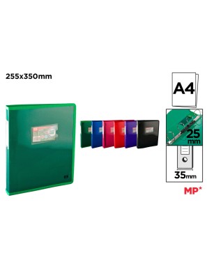 PP CARPETA MP 4 ANILLAS S/RECAMBIO TRANSLUCIDA UD