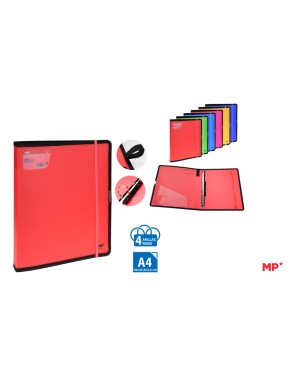 PP CARPETA MP 4 ANILLAS S/RECAMBIO C/GOMA UD