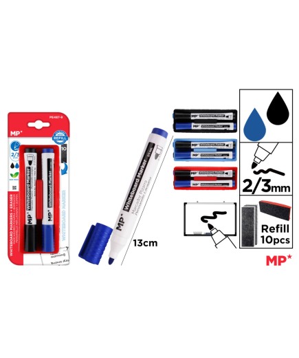 PP BORRADOR PIZARRA+ROTULADOR AZUL Y NEGRO UNIDAD 