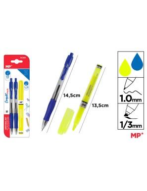 PP BOLIGRAFO AZUL 2UDS+ FLUORESCENTE UNIDAD