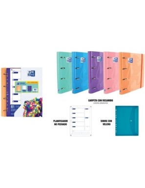 PP CARPETA OXFORD 4 ANILLAS Fº C/RECAMB-SEPAR-PLAN