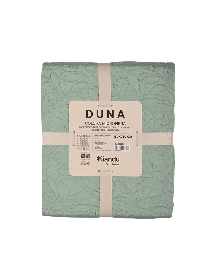 COLCHA BOUTI DUNA 180X260 VERDE MAR UNIDAD