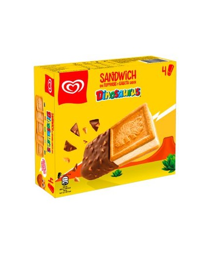 HELADO FRIGO DINOSAURUS SANDWICH P/4U