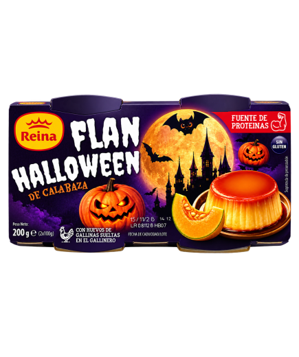 POSTRES REINA FLAN DE CALABAZA HALLOWEEN 2X100G