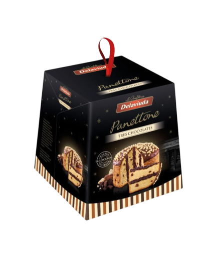 PANETTONE DELAVIUDA TRES CHOCOLATES EST/750 GR