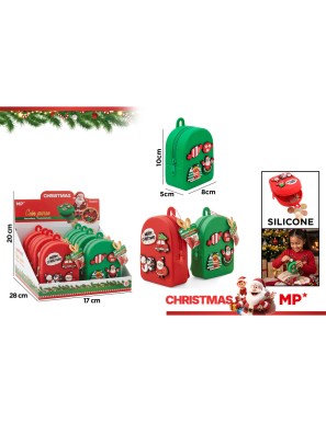 PP MONEDERO NAVIDAD SILICONA ROJO/VERDE UD