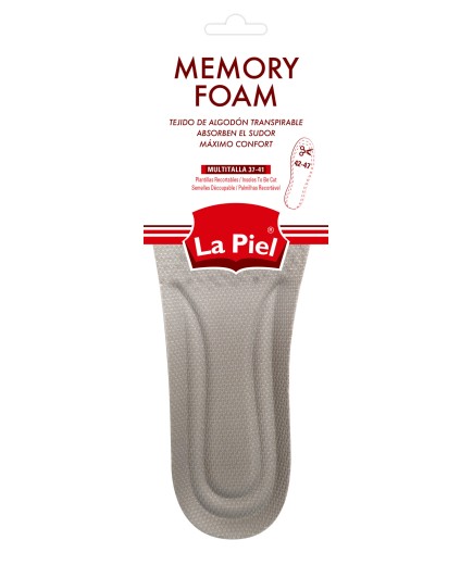 PLANTILLAS LA PIEL MEMORY FOAM TALLA37-41 PACK-2UD