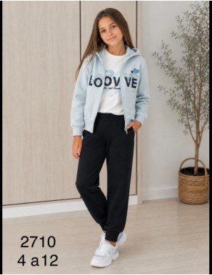 TEXT CONJUNTO 3 PIEZAS NIÑA LOVE TALLA 4/6/8/10 UD