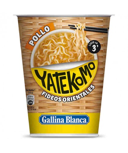 FIDEOS ORIENTALES YATEKOMO POLLO  VASO 60 GR