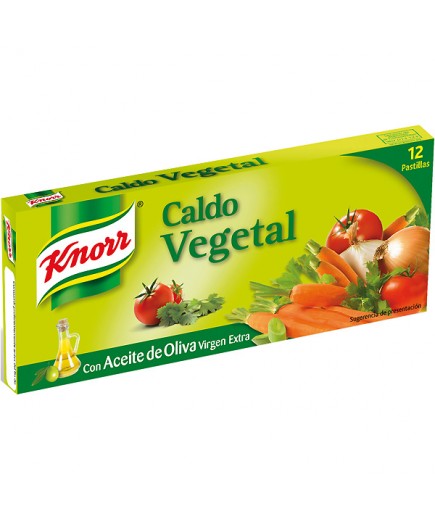 CALDO VEGETAL A/OLIVA KNORR 12 PASTILLAS EST/108GR