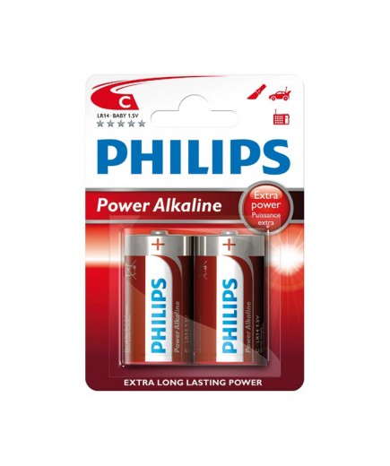 PILAS PHILIPS ALK. POWER LIFE LR14 1.5V B/2 UD