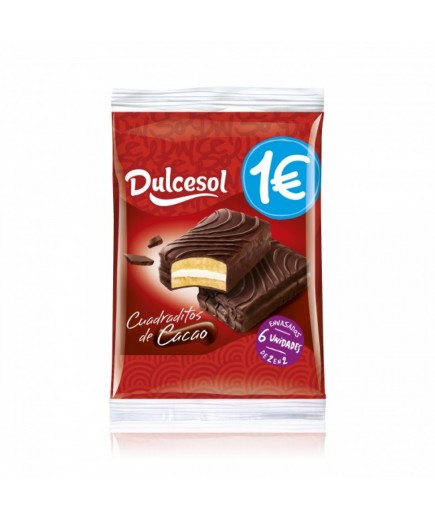 DULCESOL CUADRADITOS CACAO 4 UDS P/152 GR 1€