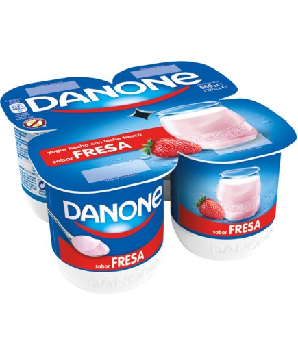 DANONE YOGUR SABOR FRESA PACK 4 UD