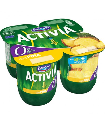 DANONE ACTIVIA 0% CON PIÑA (3+1)  PACK-4UD