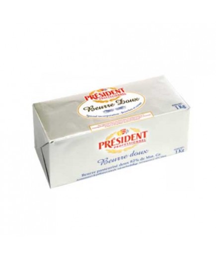 MANTEQUILLA PRESIDENT-82% M:G: BLOQUE-1.KG.