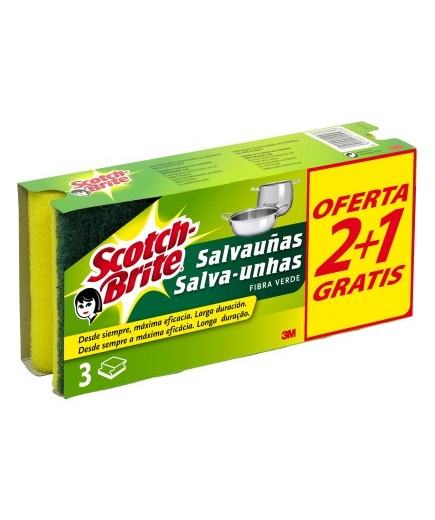 ESTROPAJO SALVAUÑA SCOTCH-BRITE CLASSIC PACK/2+1