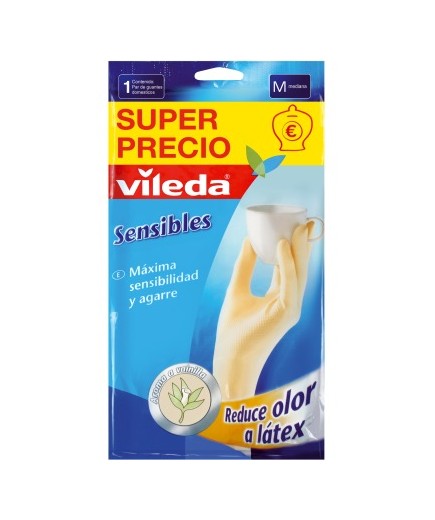 GUANTES VILEDA SENSIBLE T/MEDIANA 8 PACK-2 UD