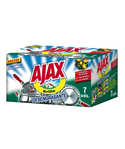ESTROPAJO AJAX BRILLO LIMON CAJA 7 UD.