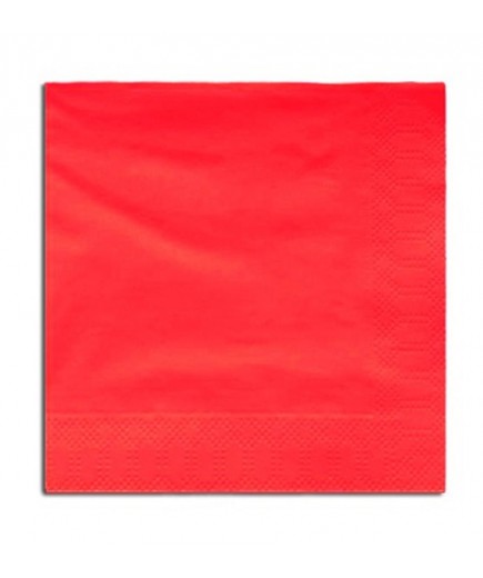 SERVILLETA 20X20 2.PLIS ROJA TISSUE/D.CLEV P/100 U