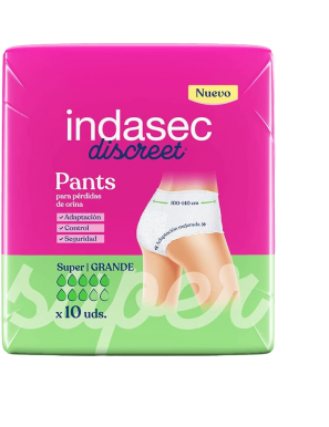 PAÑAL/BRAGA INDASEC PANT L PLUS DISCREET P/10 UD