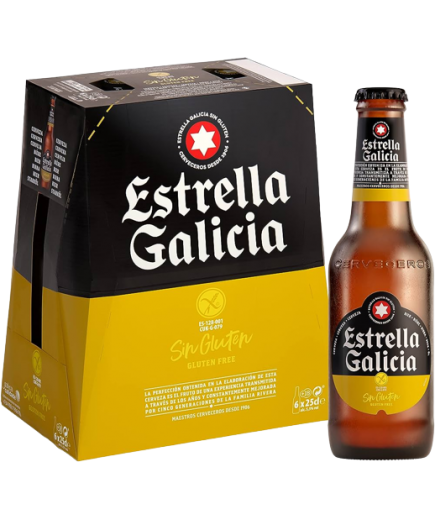 CERVEZA E.GALICIA SIN GLUTEN 4.7% PACK/6 B/25CL