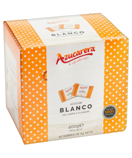 AZUCAR BLANCA AZUCARERA SOBRE 8 GR. CAJA 400 GR