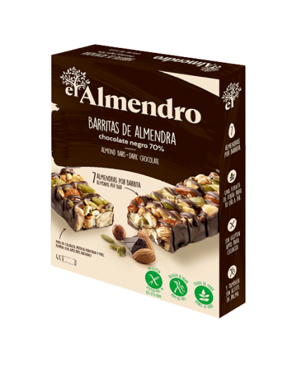 CEREALES BARRITA EL ALMENDRO CHOCO NEGRO P/4 UD
