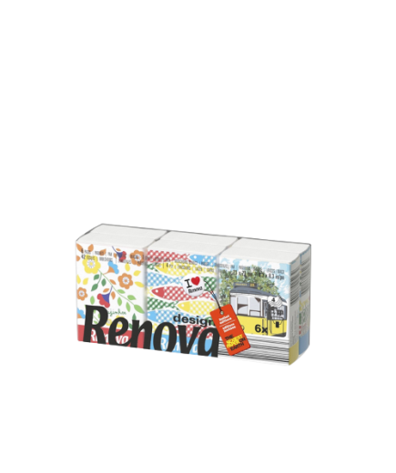 PAÑUELOS PAPEL RENOVA DESIGN POCKET P/6 UD