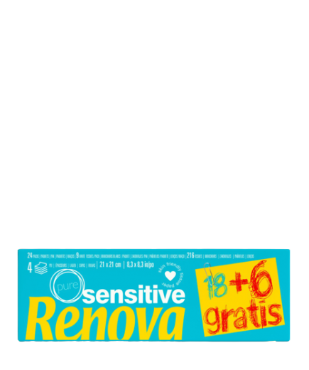 PAÑUELOS PAPEL RENOVA SENSITIVE P/18+6 UD