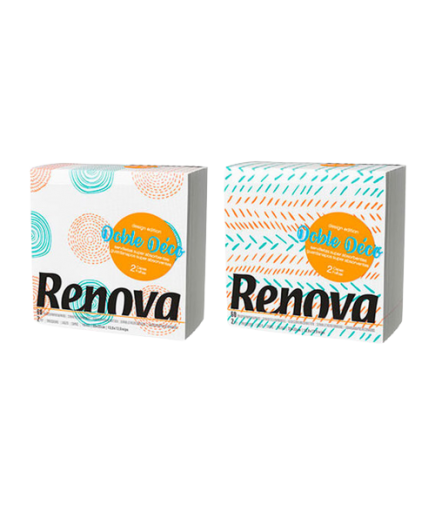 SERVILLETA 33X33 RENOVA DECO 2 CAPAS P/60 UD