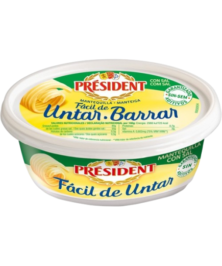 MANTEQUILLA PRESIDENT FACIL UNTAR "SAL" T/250.GR.