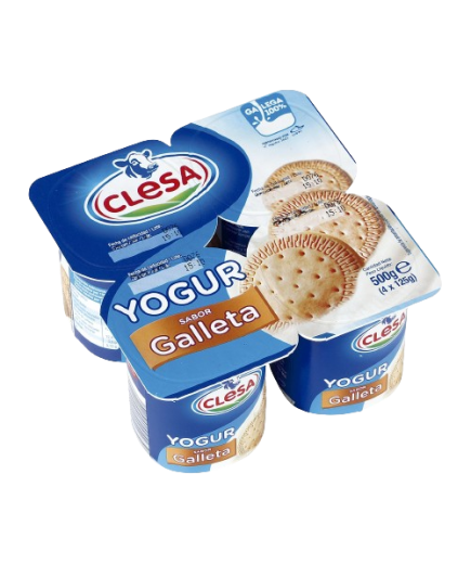 CLESA YOGUR SABOR GALLETA PACK-4 UD