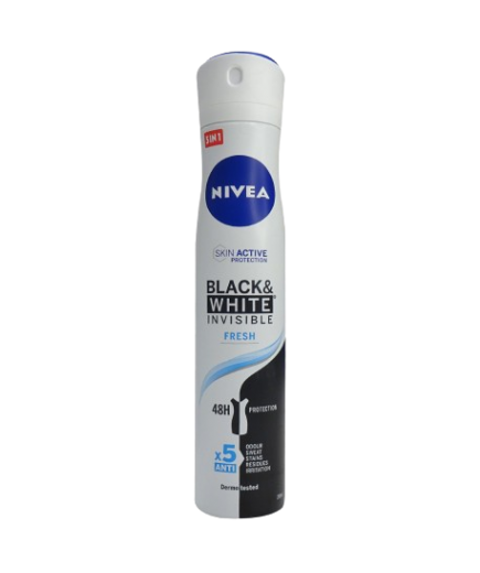 DESODORANTE NIVEA FRESH BLACK & WHITE SP/200 ML