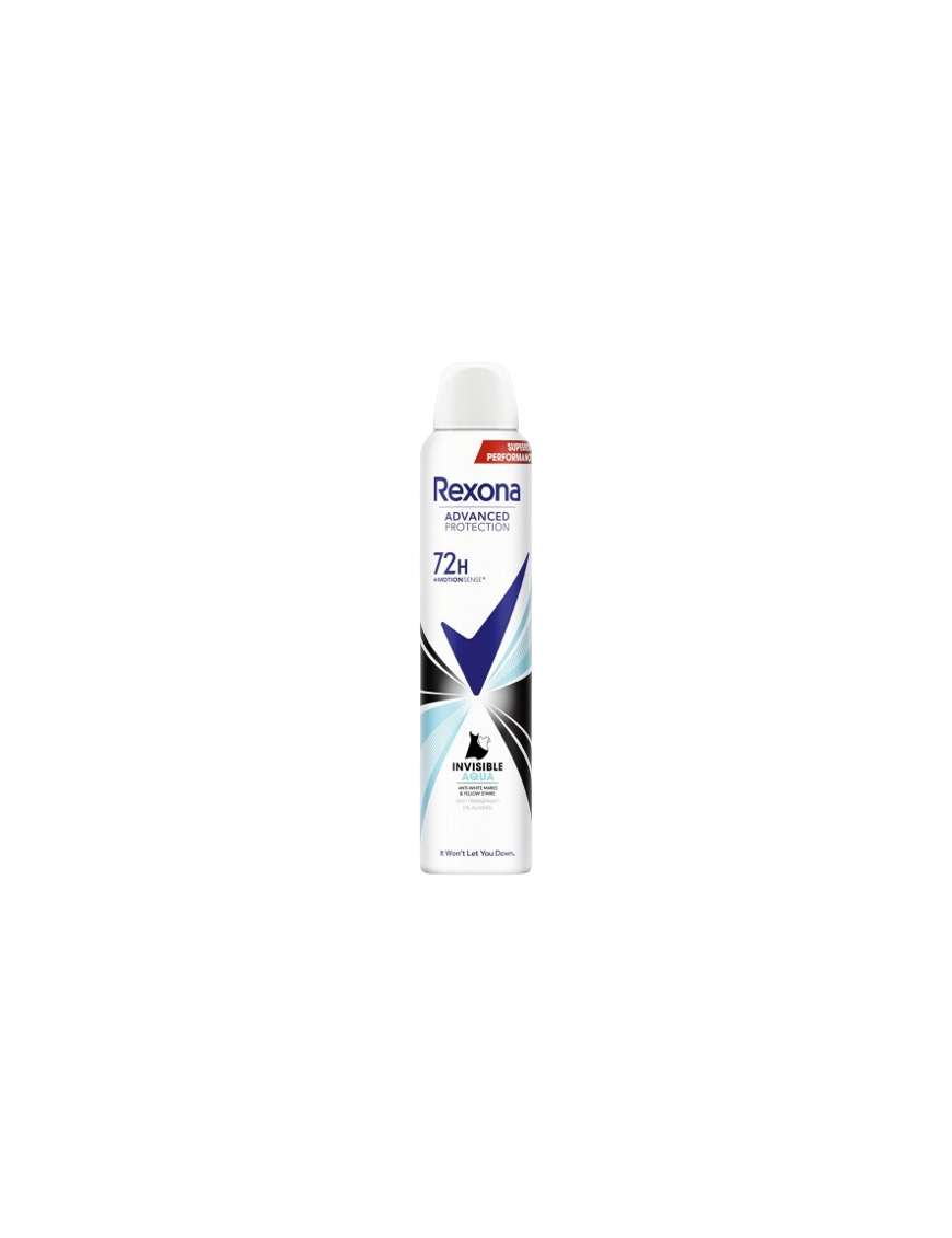 DESODORANTE REXONA INVISIBLE AQUA 72H SP/200 ML