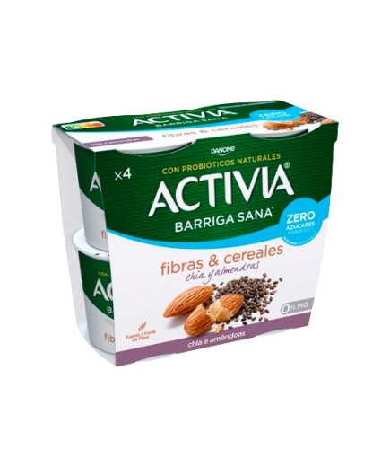 DANONE ACTIVIA 0% CHIA Y ALMENDRA P/4U