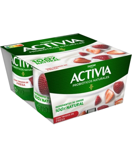 DANONE ACTIVIA CON FRESAS  PACK-4UD