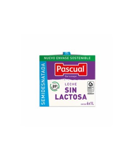 LECHE PASCUAL SIN LACTOSA SEMI-D.BRICK-1.L.