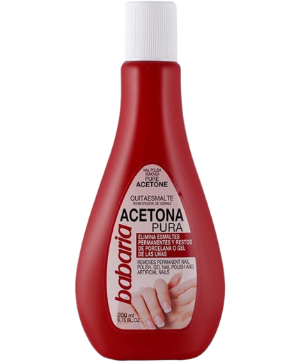 QUITAESMALTE UÑAS BABARIA ACETONA PURA BOT/200 ML