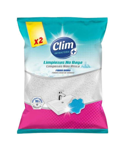 ESTROPAJO BAÑO SOFT ANTIBACTERIAS CLIM P/2UD